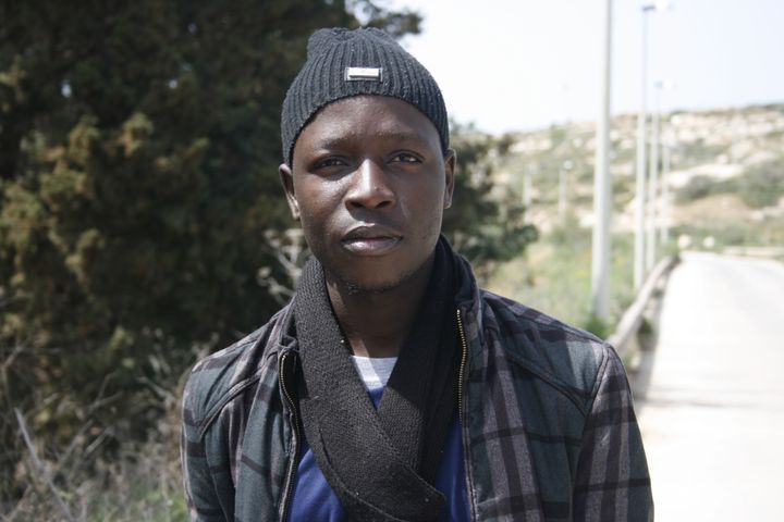 Michael Innocent &agrave; Lampedusa (Italie), le 23 avril 2015. (GAEL COGNE / FRANCETV INFO)