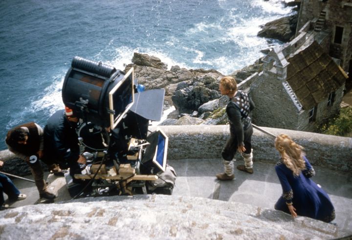 Tournage de&nbsp;The Vikings&nbsp;de Richard Fleischer (1958) - Fort La Latte (Côte-d'Armor) (BAVARIA FILM/UNITED ARTISTS / ARCHIVES DU 7EME ART)