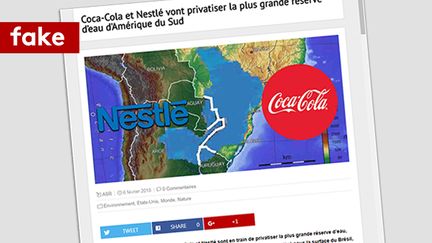 L'un des articles annonçant&nbsp;une fausse nouvelle sur les ambitions de Coca et de Nestlé en Amérique du Sud. (CAPTURE D'ÉCRAN)