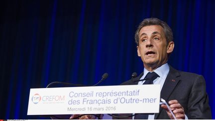 Le président du parti Les Républicains, Nicolas Sarkozy, le 16 mars 2016 à Paris. (LEWIS JOLY / SIPA)