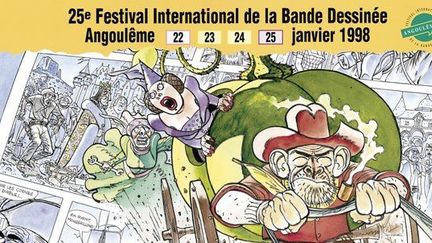 L'affiche des 25 ans du festival
 (Festival International de la Bande Dessinée d&#039;Angoulême)