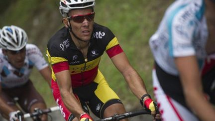 Philippe Gilbert dans les Pyrénées (LIONEL BONAVENTURE / AFP)