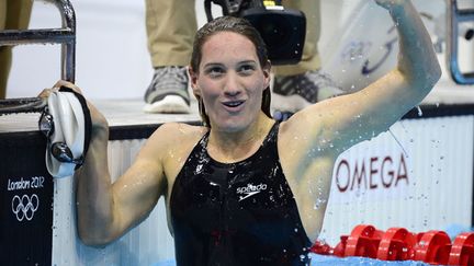 La joie de Camille Muffat après son titre olympique