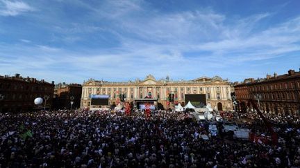 La place du Capitole à Toulouse, lors du meeting de François Hollande (PASCAL PAVANI / AFP)