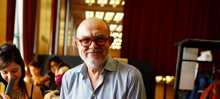 Christian Lacroix dans les backstages du défilé solidaire, 15 septembre 2016
