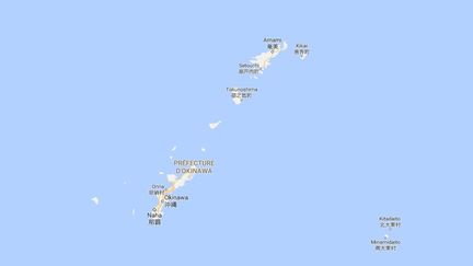 Capture d'écran Google maps de l'île d'Okinawa (Japon), située à quelque 2 000 km au sud de Tokyo, mardi 27 septembre. (GOOGLE MAPS)