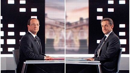 Lors du débat, les deux candidats ont fait quelques approximations. (PATRICK KOVARIK / POOL / AFP)