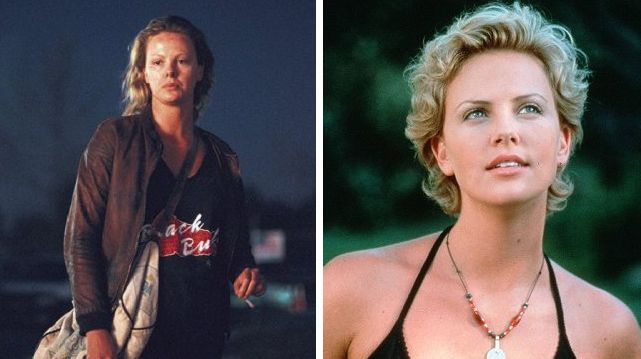 Charlize Theron dans "Monster"&nbsp;(2003) et dans "Mon ami Joe"&nbsp;(1998). (SIPA)