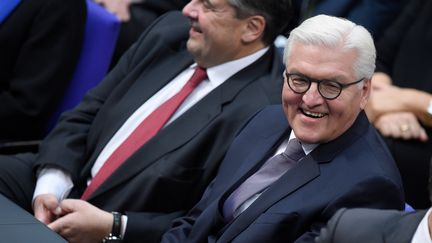 Franck-Walter Steinmeier élu président allemand par le Parlement, à Berlin, le 12 février 2017. (RAINER JENSEN / DPA / AFP)