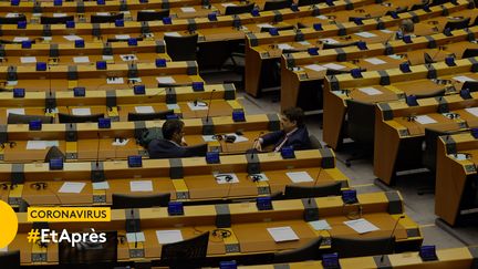 Parlement européen à Bruxelles, le 9 mars 2020. (FRANÇOIS WALSCHAERTS / AFP)