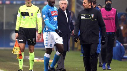 Le défenseur de Naples et international sénégalais, Kalidou&nbsp;Koulibaly, a été victime d'injures racistes lors du match à Milan le 26 décembre 2018. (MATTEO BAZZI / ANSA)