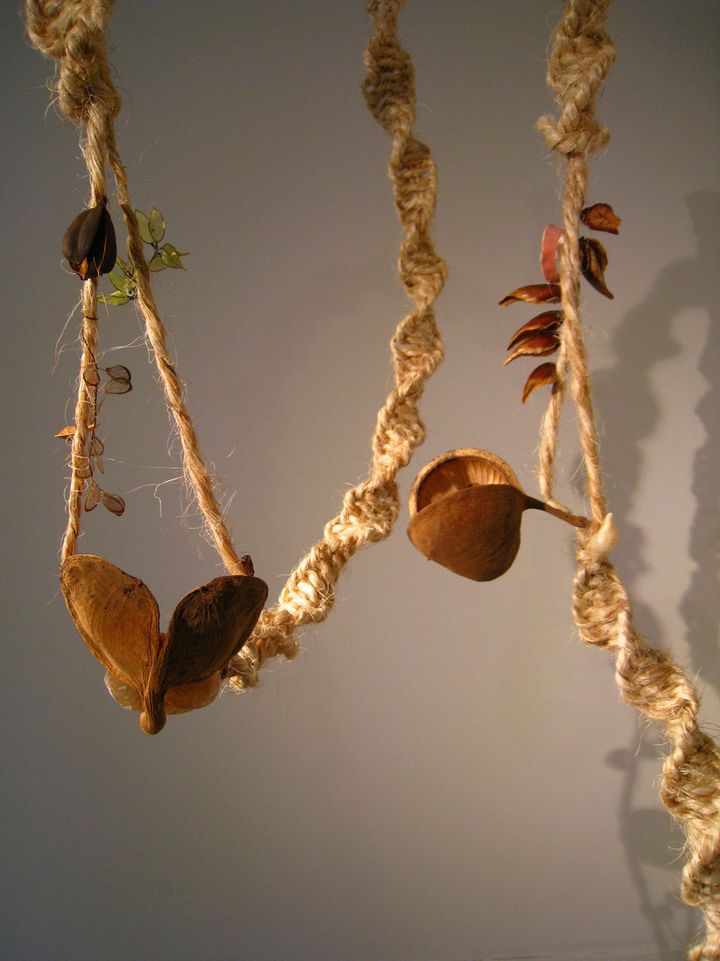 En 2009, l’artiste mexicaine Yolanda Gutiérrez réalise pour l’exposition Jardins #1 à la Graineterie de Houilles, l’oeuvre Le secret du jardin. Cette pièce, conçue en collaboration avec une biologiste, évoque la molécule de l’ADN, invisible à l’oeil nu. 
 (Courtesy Galerie UNA)