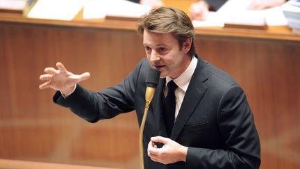 Le ministre de l'Economie et des Finances Fran&ccedil;ois Baroin lors d'une sc&eacute;ance de questions au gouvernement &agrave; l'Assembl&eacute;e nationale, le 25 octobre 2011. (MEHDI FEDOUACH / AFP)