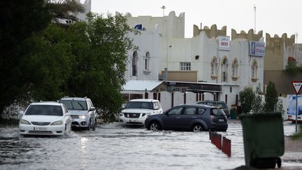 Des inondations au Qatar, le 20 octobre 2018. (STRINGER / AFP)