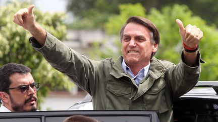 Le président élu du Brésil Jair Bolsonaro à Rio de Janeiro, le 28 octobre 2018. (MARCOS ARCOVERDE / ESTADAO CONTEUDO/ AFP)