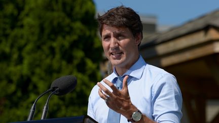 Le Premier ministre canadien Justin Trudeau lors d'une conférence de presse à Niagara-on-the-Lake, mercredi 14 août 2016. (ANDREJ IVANOV / REUTERS)