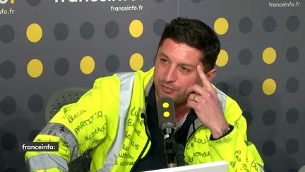 Jérémy Clément, "gilet jaune" et chef d'entreprise dans le Loiret, invité sur franceinfo lundi 14 janvier. (FRANCEINFO)