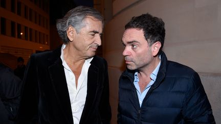 Bernard-Henri Lévy et Yann Moix à Paris, le 18 octobre 2015.&nbsp; (EREZ LICHTFELD/SIPA)