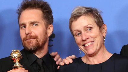 Sam Rockwell et Frances McDormand ont été récompensés aux SAG Awards pour leurs rôles dans "3 Billboards : les panneaux de la vengeance" (ici aux Golden Globes, où ils ont aussi été primés)
 (Mike Nelson / EPA / Newscom / MaxPPP)