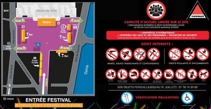 Le plan d'accès au Fnac Live Festival, sur la place de l'Hôtel de Ville à Paris. (FNAC LIVE FESTIVAL)