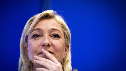 Marine Le Pen lors de la pr&eacute;sentation de son programme &eacute;conomique le 12 janvier 2012 &agrave; Nanterre (Hauts-de-Seine). (JOEL SAGET / AFP)