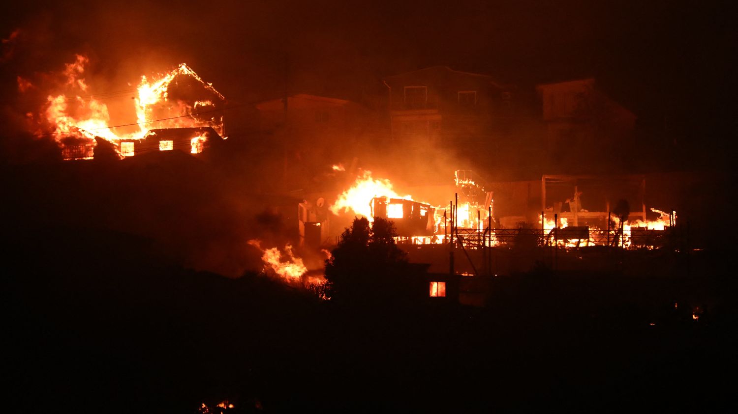 In pictures, in pictures.  In Chile, fires kill at least 19 people and destroy more than 40,000 hectares of land