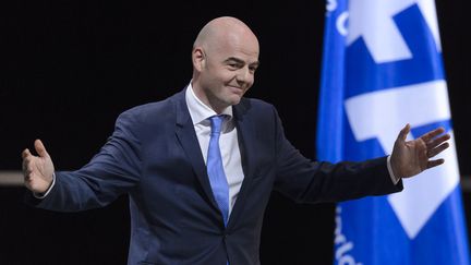 Gianni Infantino après son élection à la tête de la Fifa, à Zurich (Suisse), le 26 février 2016. (FABRICE COFFRINI / AFP)