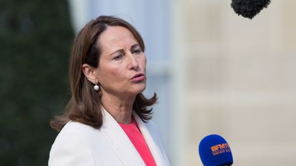 La ministre de l'Environnement Ségolène Royal quitte l'Elysée après le Conseil des ministres, le 6 avril 2016. (CITIZENSIDE/YANN BOHAC / AFP)