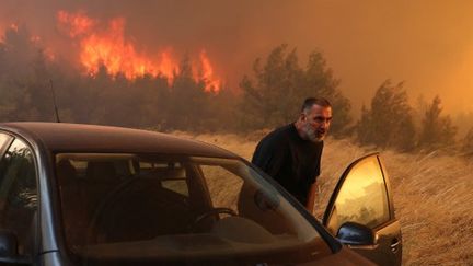 EN IMAGES. Bâtiments détruits, voitures carbonisées, habitants évacués... La Grèce fait face à de violents incendies, désormais aux portes d'Athènes