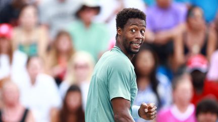 Gael Monfils lors de son match face à Christopher Eubanks, à l'occasion du Master 1000 de Toronto, le 7 août 2023. (VAUGHN RIDLEY / AFP)