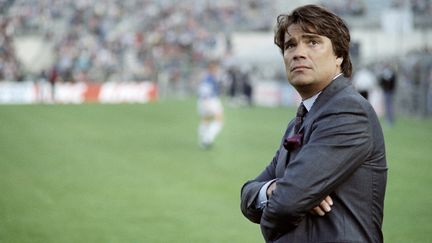 Bernard Tapie au Stade Vélodrome de Marseille, le 21 mai 1989. (JACQUES DEMARTHON / AFP)