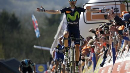 Alejandro Valverde, vainqueur de la Flèche wallonne en 2016. (KENZO TRIBOUILLARD / AFP)