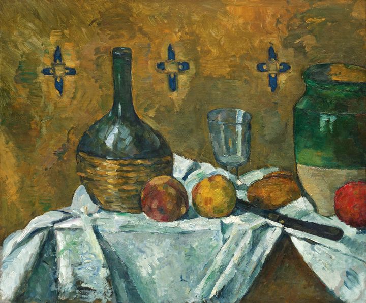 Paul Cézanne, Fiasque, verre et poterie, vers 1877&nbsp; (Solomon R. Guggenheim Museum, New York, Thannhauser Collection, don Justin K. Thannhauser)