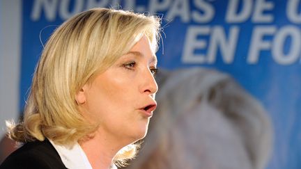 Marine Le Pen lance sa campagne pour les l&eacute;gislatives lundi 14 mai 2012 &agrave; H&eacute;nin-Beaumont (Pas-de-Calais). (DENIS CHARLET / AFP)