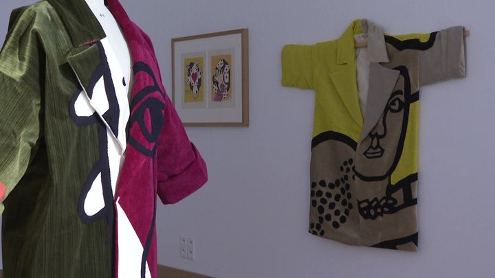 Les couleurs et le graphisme des toiles de Fernand Léger calqués sur des créations en textile (France 3 Côte d'Azur)