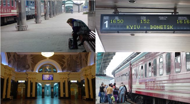 &nbsp; (Sur le quai de la gare de Donetsk, en attendant le train pour Kiev © Radio France/Jean-Marie Porcher)