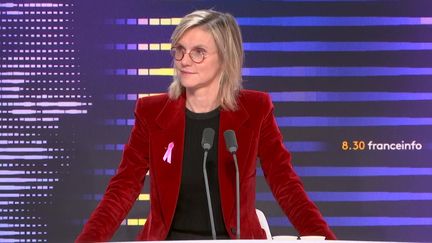 La ministre de la Transition énergétique, Agnès Pannier-Runacher, invitée du 8h30 francienfo le 3 novembre 2023. (FRANCEINFO / RADIOFRANCE)