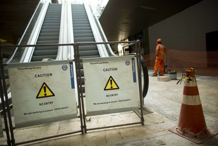 L'a&eacute;roport Tancredo Neves de Belo Horizonte (Br&eacute;sil), le 9 juin 2014. (VICTOR R. CAIVANO / AP / SIPA)