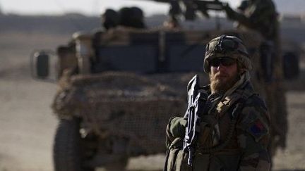 Un détachement de la Force française en Afghanistan à proximité de Tagab dans la province de Kapisa le 26 janvier 2011 (AFP PHOTO / Joel SAGET)