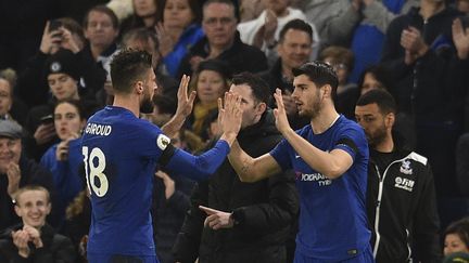 A Chelsea, Alvaro Morata remplace Olivier Giroud (GLYN KIRK / AFP)