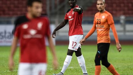 Mamadou Sakho lors d'une séance d'entraînement de Liverpool en préparation de la saison 2015-2016. (MANAN VATSYAYANA / AFP)