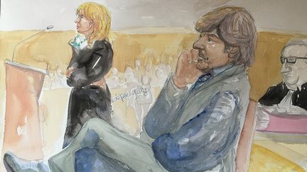 Nicole et Michel Neyret, le 2 mai 2016, devant le tribunal correctionnel de Paris. (ELISABETH DE POURQUERY / FRANCETV INFO)