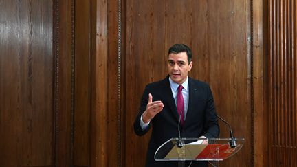 Le socialiste Pedro Sanchez, le 30 décembre 2019. (GABRIEL BOUYS / AFP)