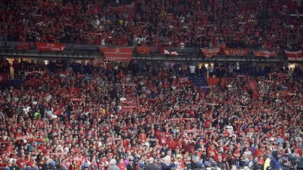 Les supporters de Liverpool au Stade de France lors de la finale de Ligue des champions, le 28 mai 2022, à Saint-Denis.&nbsp; (JOSE BRETON / NURPHOTO)