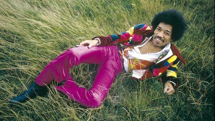 Jimi Hendrix sur l'île de Fehmarn (Allemagne) le 6 septembre 1970, quelques jours avant sa mort survenue le 18 septembre 1970. (GOOD TIMES / VANIT / MAXPPP)