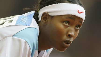 L'athl&egrave;te Saamiya Yusuf Omar lors des jeux olympiques de P&eacute;kin (Chine), le 19 ao&ucirc;t 2008. (ANJA NIEDRINGHAUS / AP / SIPA)