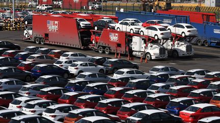 Des voitures neuves au port de Véracruz (Mexico) attendant d'être exportées. (VICTORIA RAZO / AFP)