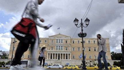 Le Parlement grec à Athènes. (LOUISA GOULIAMAKI / AFP)