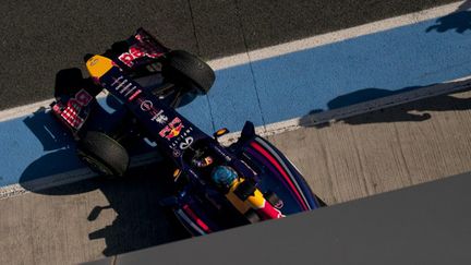 La Red Bull de Sebastian Vettel a des problèmes avec son nouveau moteur V6 renault (JORGE GUERRERO / AFP)