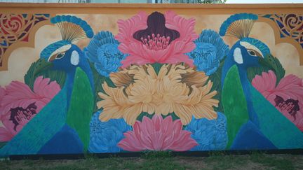 La fresque de Jimmy Alcala, alias Asu, orne le mur des anciennes usines Harrys, à Châteauroux (Indre). (FRANCE 3 CENTRE)